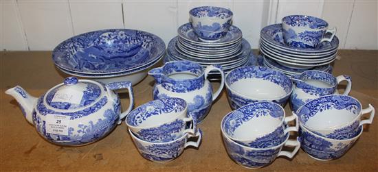 Spode Italian blue and white tea wares